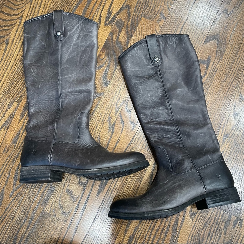 NWOT FRYE Melissa Button Leather Knee High Boots Size 8/8.5